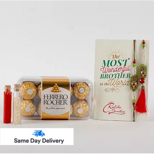 Rakhi with 16 pcs Ferrero